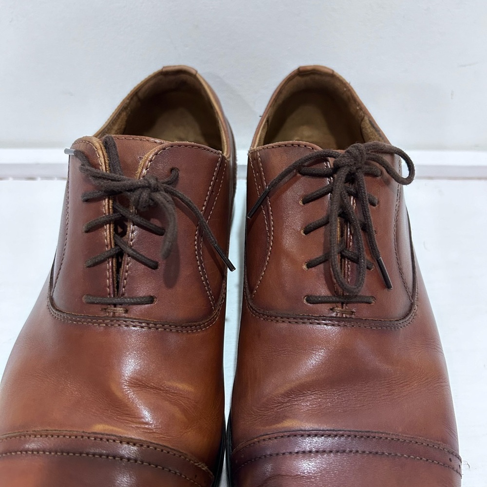 FLORSHEIM Men’s Cognac Sorrento Cap Toe Oxford Dress Shoes Size 9.5 - Picture 6 of 14